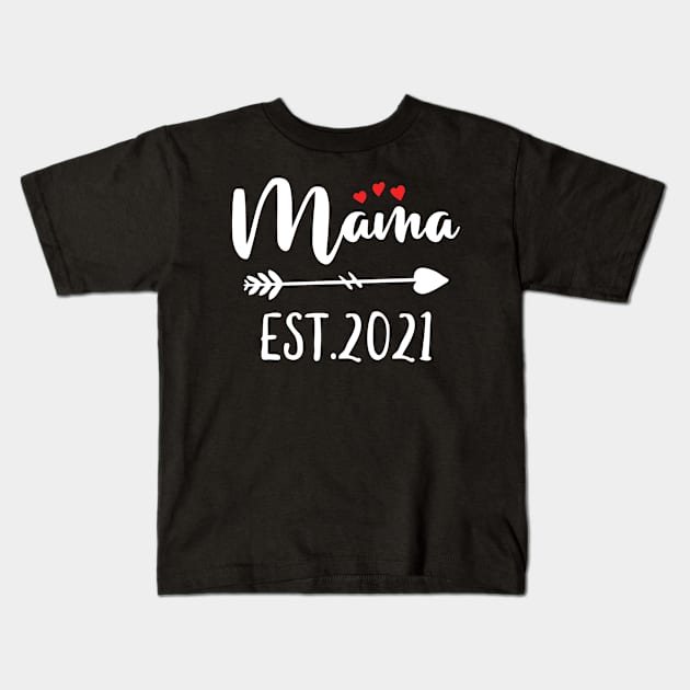 New mom pregnancy announcement mama est 2021 Kids T-Shirt by Moe99